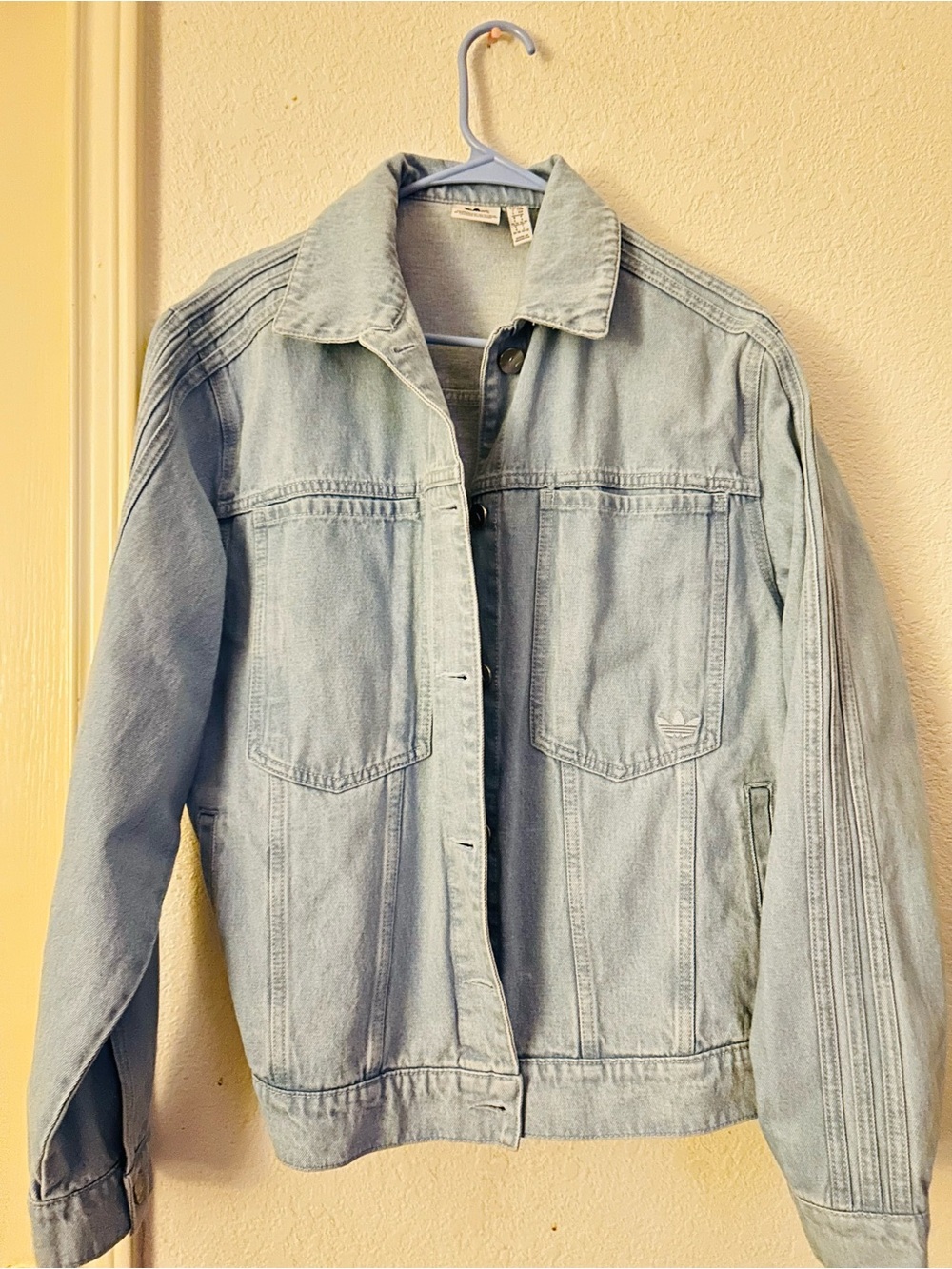 adidas Light Blue Denim Jean Jacket oversized